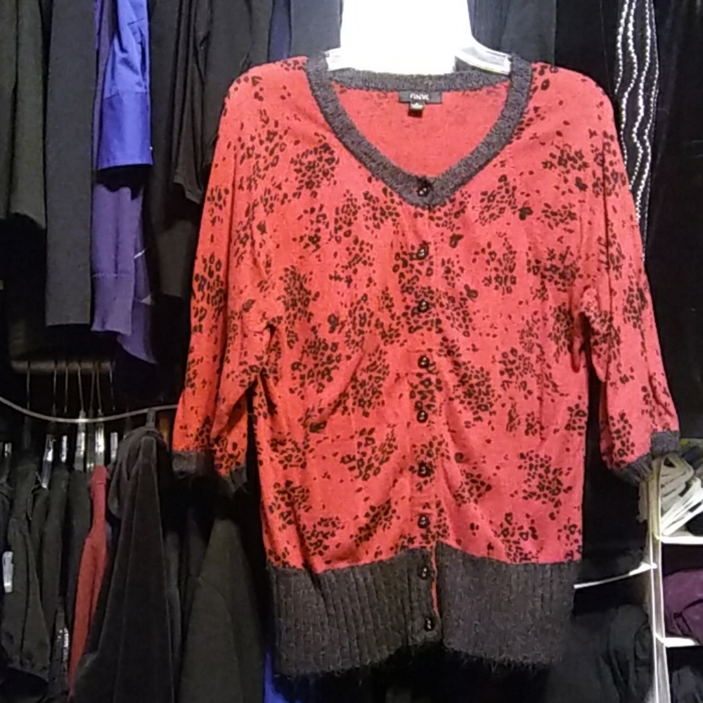 Red cardigan sweater size XL